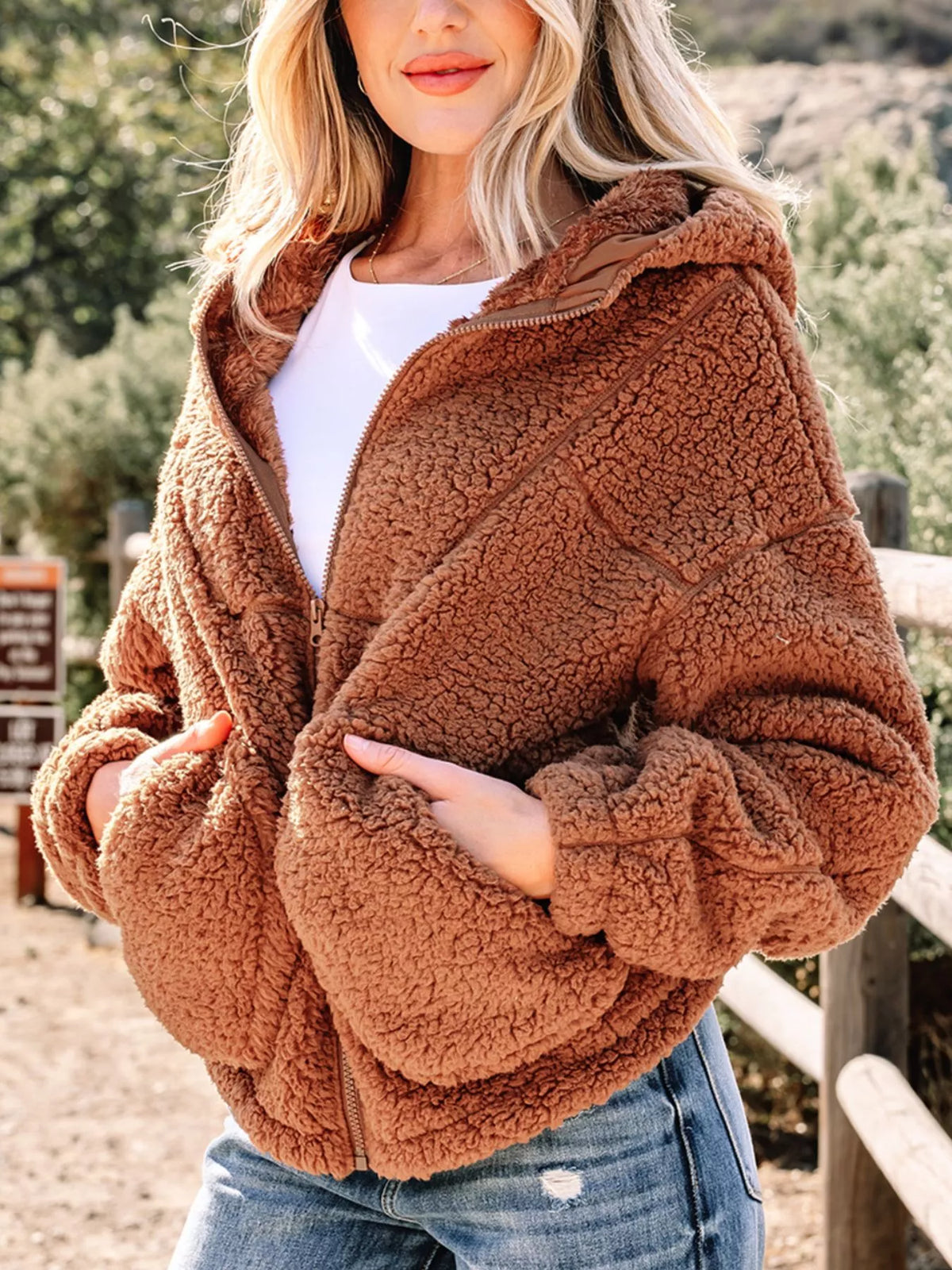Marjorie | Women's Cosy Relaxed-Fit Teddy Zip-Up Jacket for Winter
