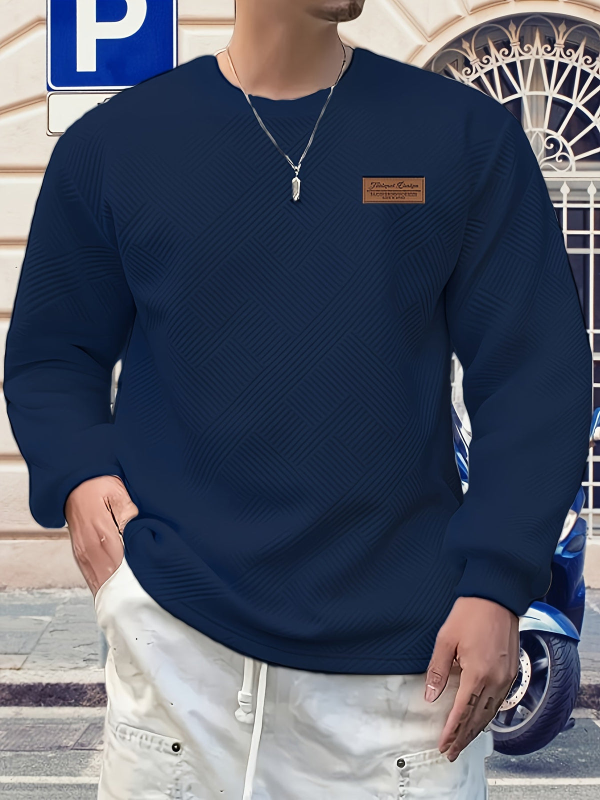 Ethan | Men's Jacquard Crew Neck Sweatshirt