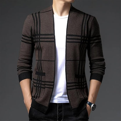Ross | Men's Stylish Checkered Knit Cardigan for Winter