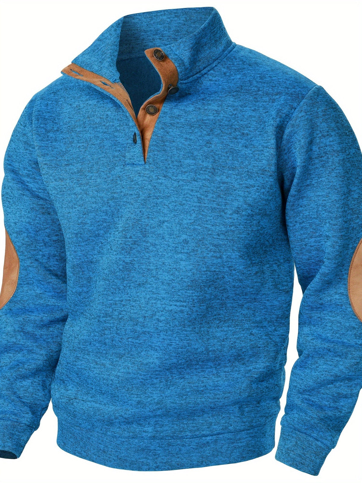 Leo | Men's Stand-Collar Button-Up Knit Sweatshirt