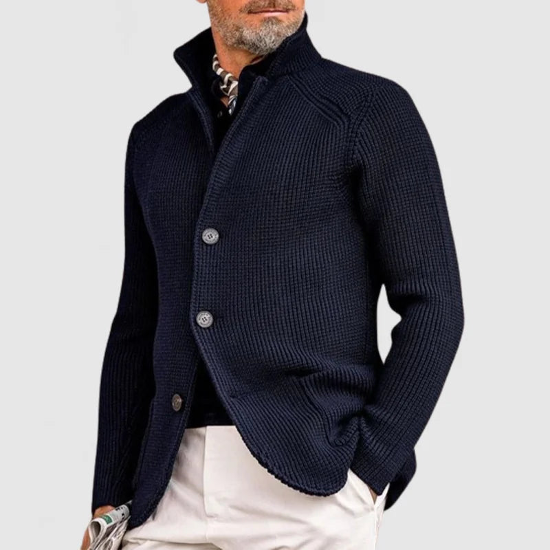 Elliot | Men's Stand-Collar Knit Cardigan for Winter