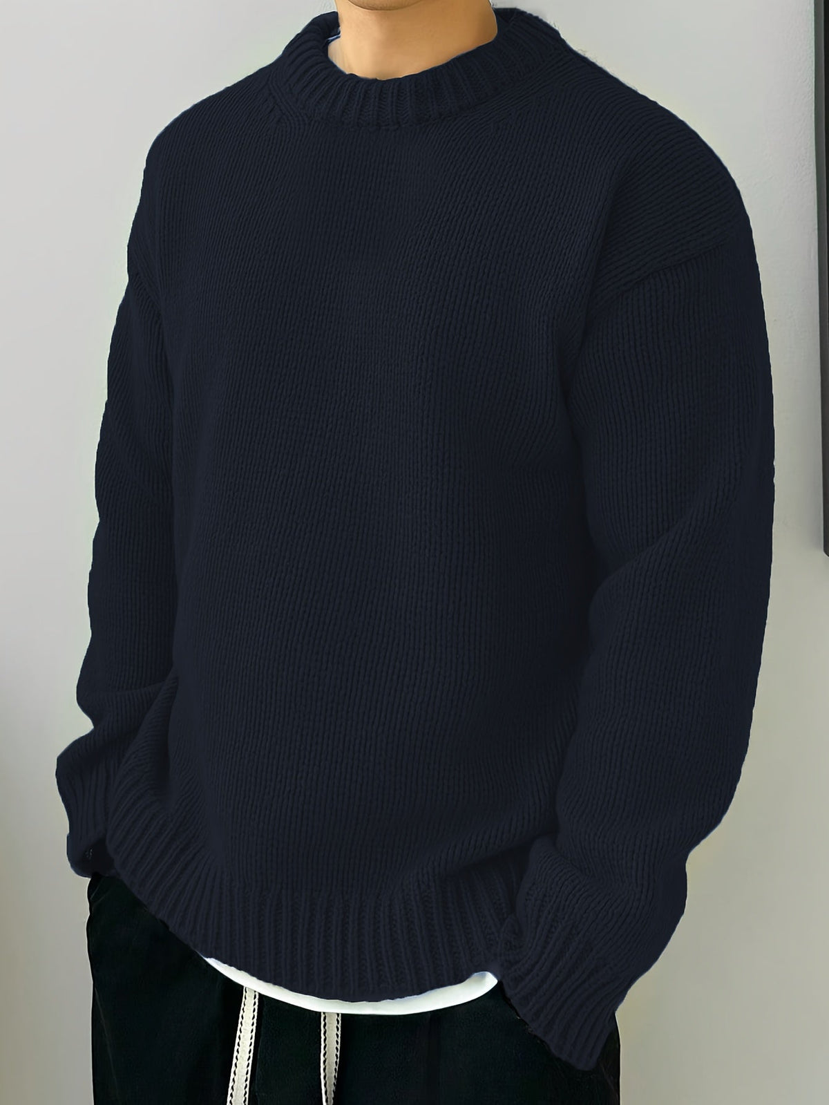 Quentin | Men's Solid-Knit Crewneck Jumper for Winter