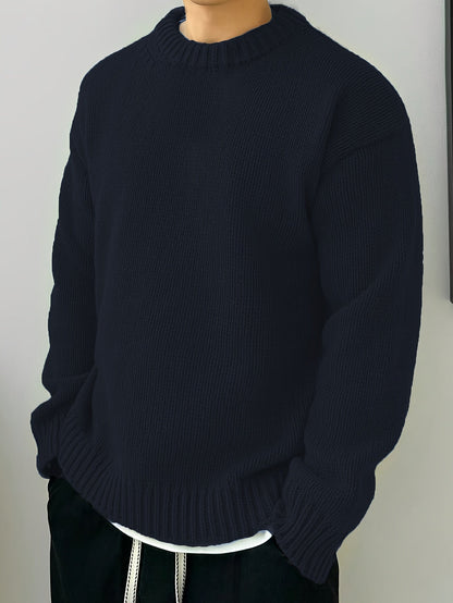 Quentin | Men's Solid-Knit Crewneck Jumper for Winter