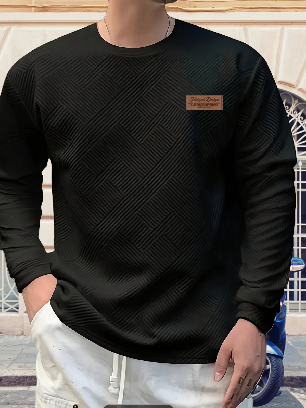 Ethan | Men's Jacquard Crew Neck Sweatshirt
