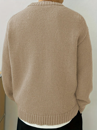 Quentin | Men's Solid-Knit Crewneck Jumper for Winter