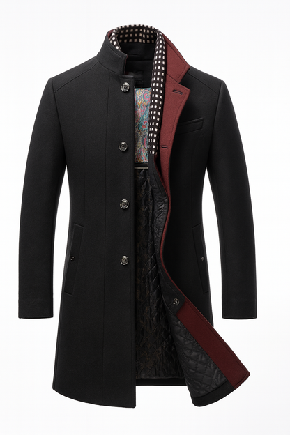 Tom | Men's Colourblock Wool Overcoat for Winter