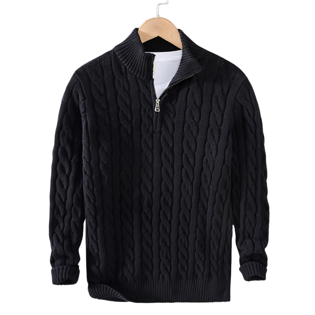 Henry | Men's Cable Knit Quarter-Zip Sweater