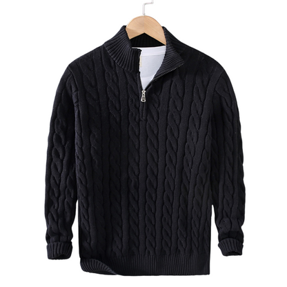 Henry | Men's Cable Knit Quarter-Zip Sweater