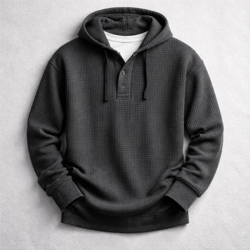Bromley | Textured Waffle-Knit Hoodie for Winter
