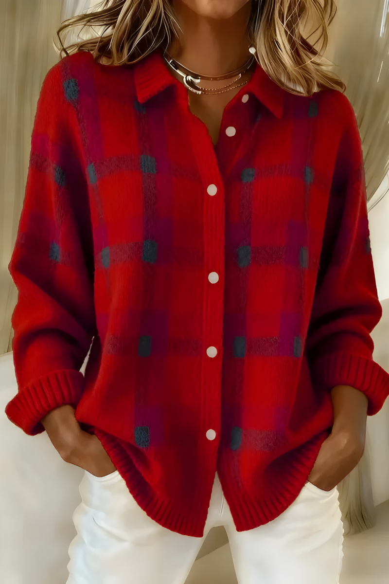 Larkspur | Women's Stylish Checkered Cardigan