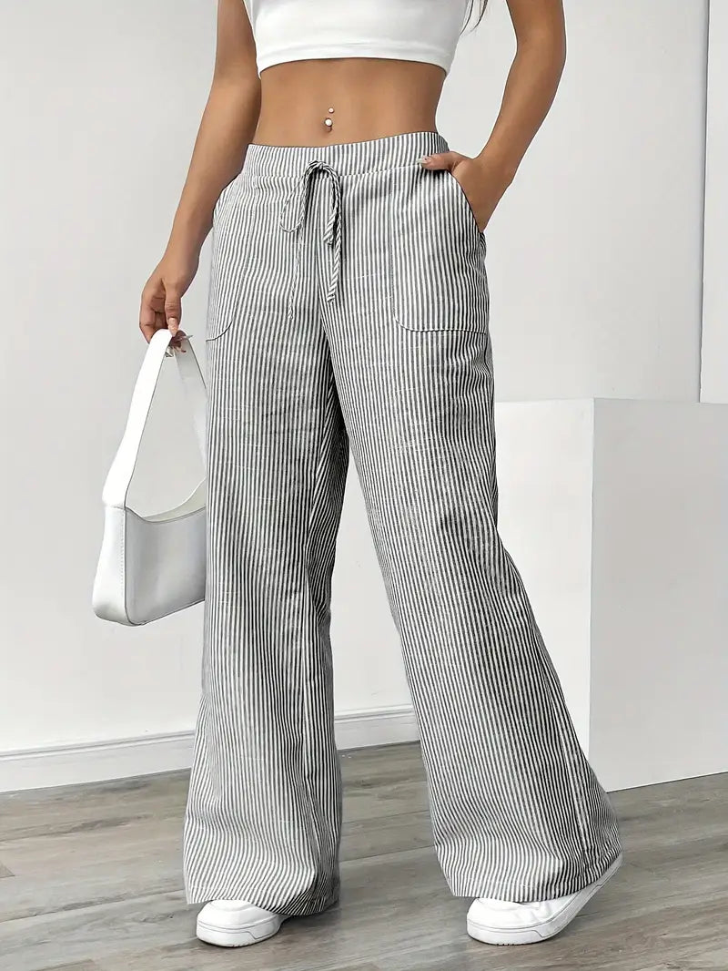 Linda | Chic Striped Trousers with Pockets
