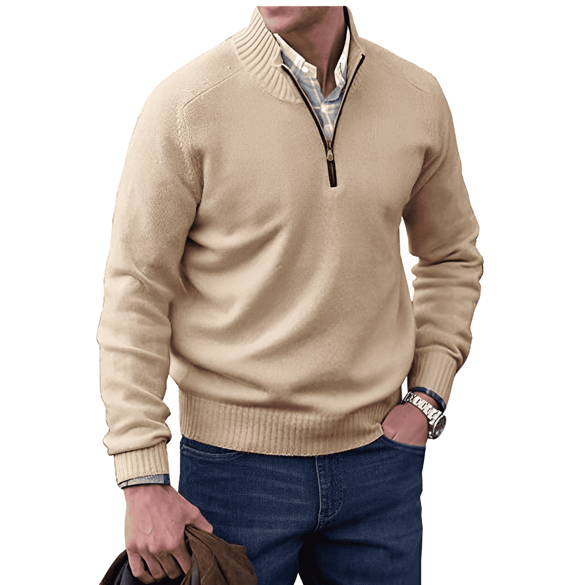Oliver | Men's Zippered Knit Pullover Jumper for Winter