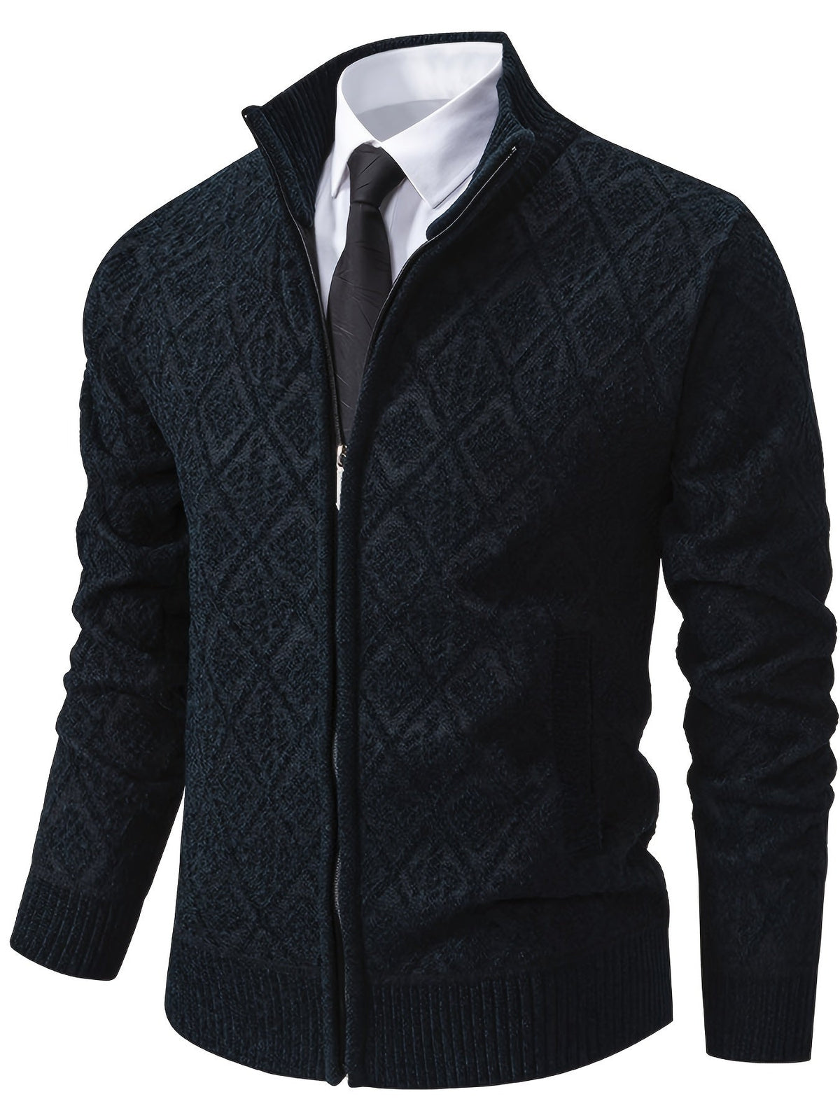 Reuben | Men's Stylish Geometric Knit Cardigan for Winter