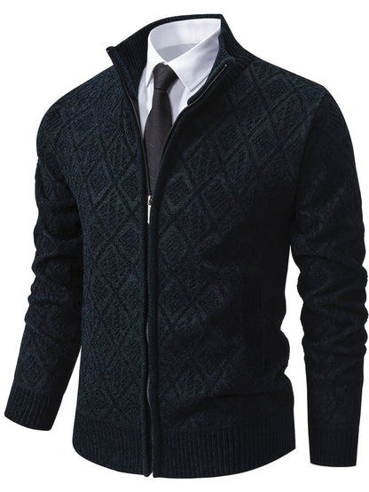 Reuben | Men's Stylish Geometric Knit Cardigan for Winter