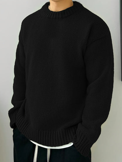 Quentin | Men's Solid-Knit Crewneck Jumper for Winter
