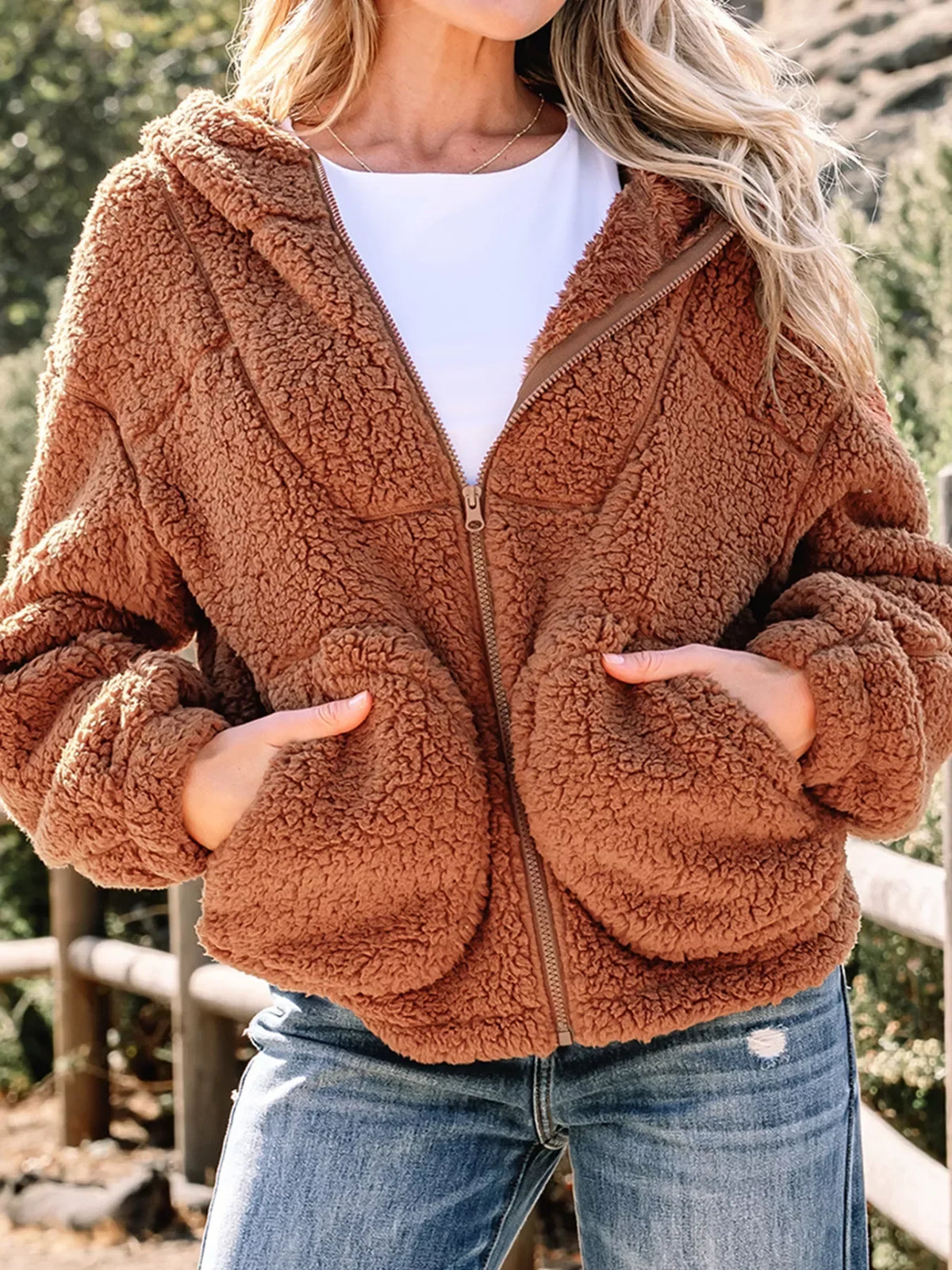 Marjorie | Women's Cosy Relaxed-Fit Teddy Zip-Up Jacket for Winter