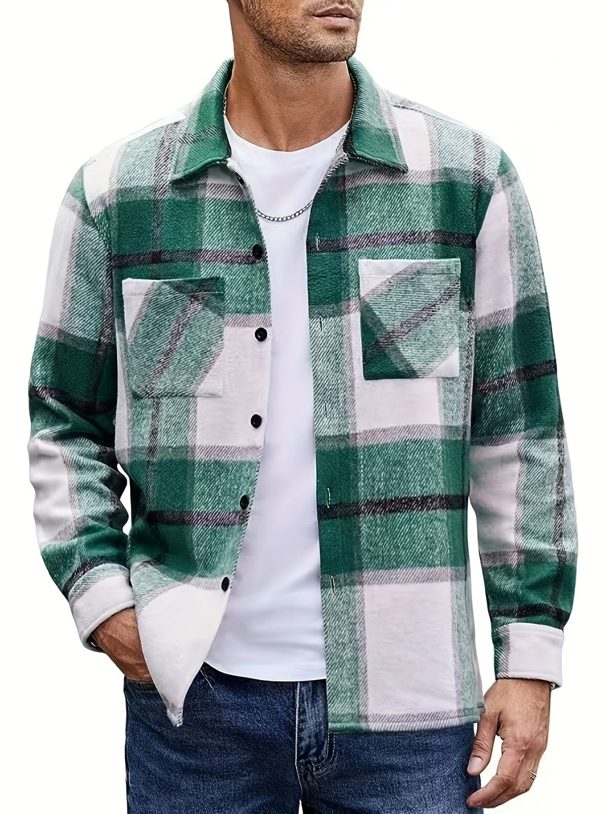 Theo | Men's Stylish Plaid Shirt Jacket