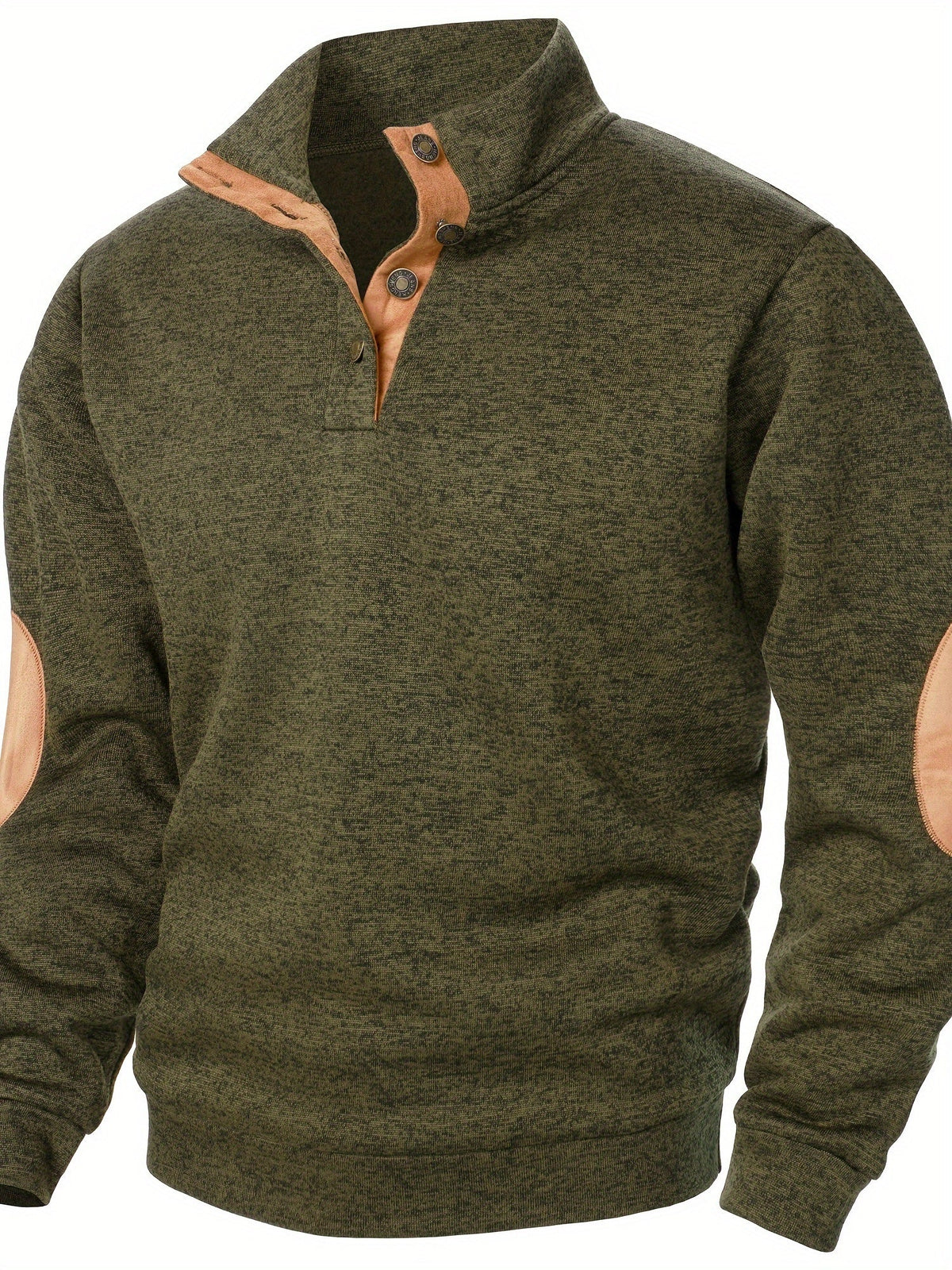 Leo | Men's Stand-Collar Button-Up Knit Sweatshirt