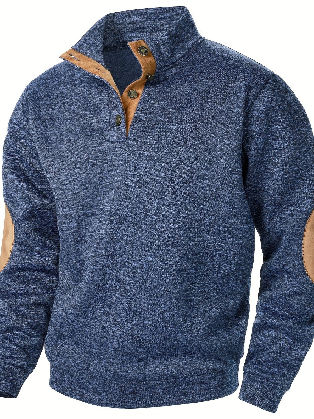 Leo | Men's Stand-Collar Button-Up Knit Sweatshirt