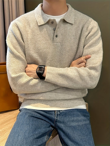 Albie | Men's Premium Ribbed Polo Jumper