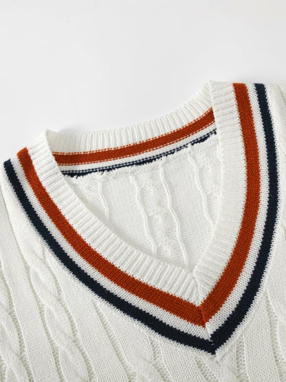 Toby | Men's Preppy V-Neck Jumper for Winter