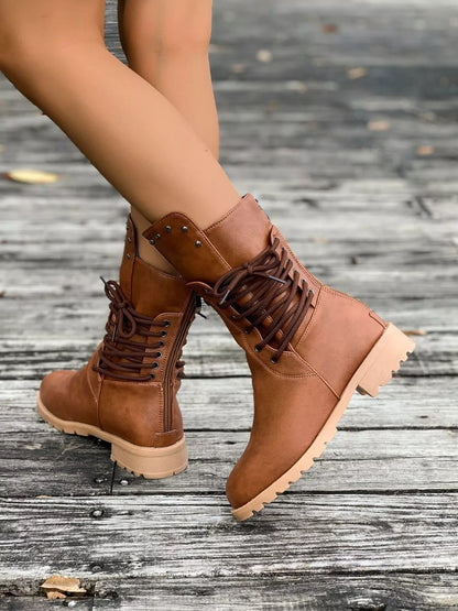 Susan | Women's Elegant Round-Toe Block Heel Boots