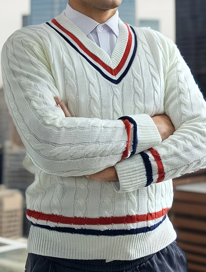 Toby | Men's Preppy V-Neck Jumper for Winter