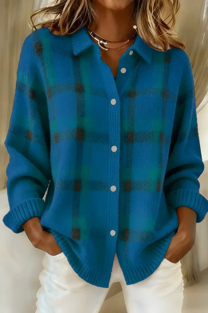 Larkspur | Women's Stylish Checkered Cardigan