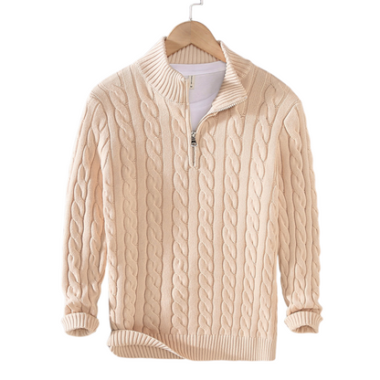 Henry | Men's Cable Knit Quarter-Zip Sweater
