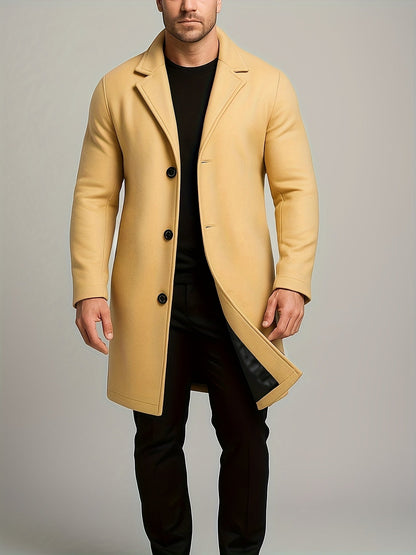 Isaac | Men's Mid-Length Classic Tweed Overcoat for Winter