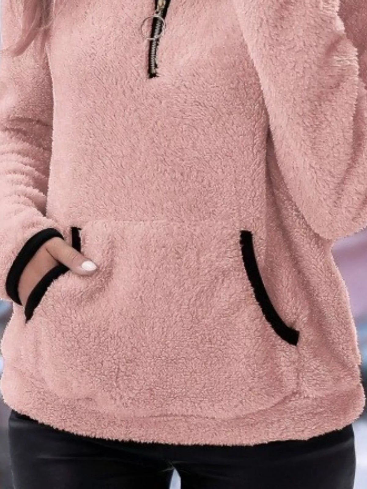 Helen | Women's Cosy Teddy Fleece Half-Zip Pullover Jumper for Winter