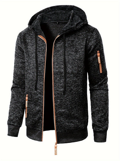 Alfie | Men's Hooded Zip-Up Knit Jumper for Winter