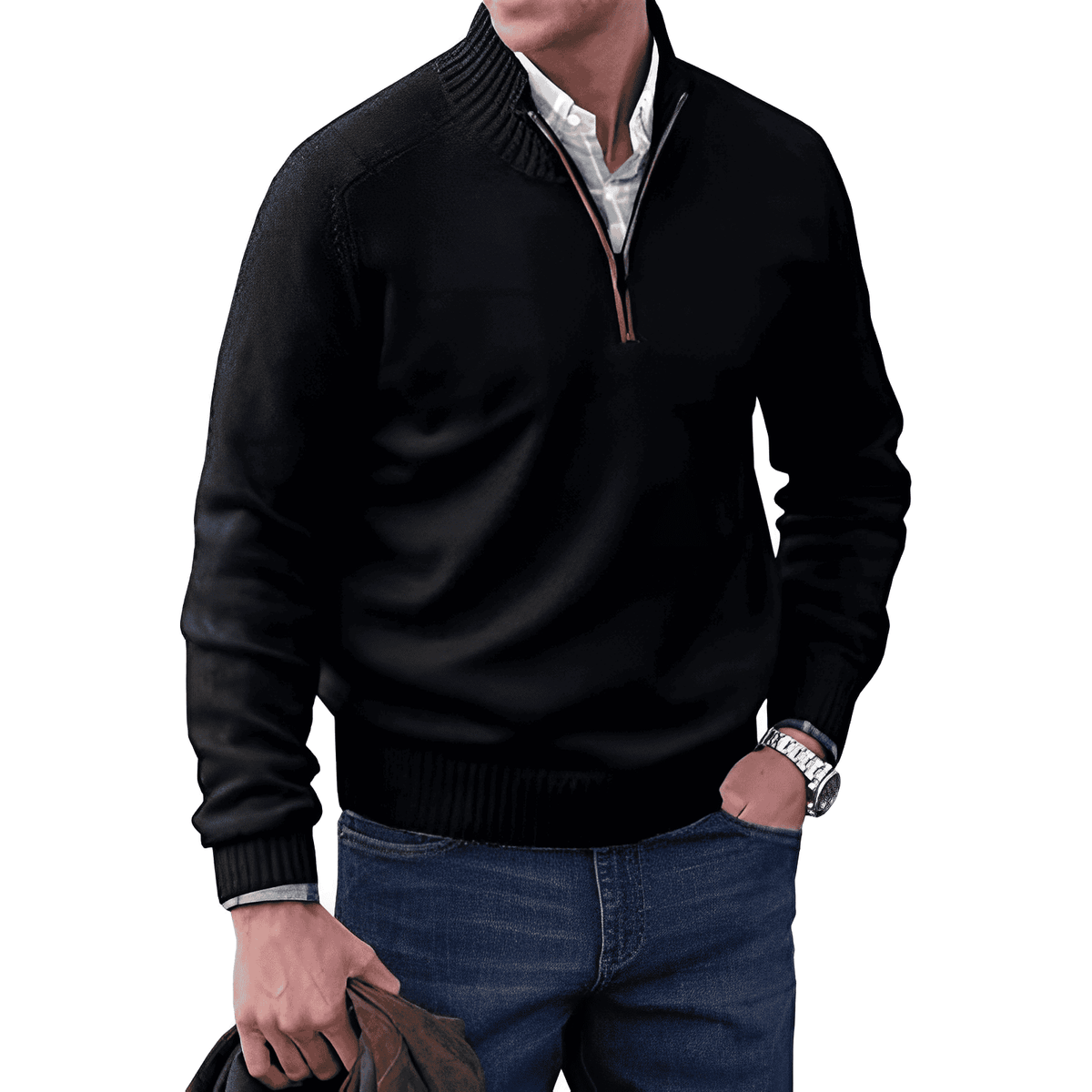 Oliver | Men's Zippered Knit Pullover Jumper for Winter
