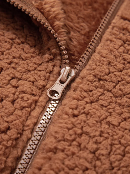 Marjorie | Women's Cosy Relaxed-Fit Teddy Zip-Up Jacket for Winter