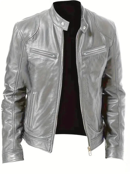 Clarence | Men's Slim-Fit Faux Leather Racer Jacket