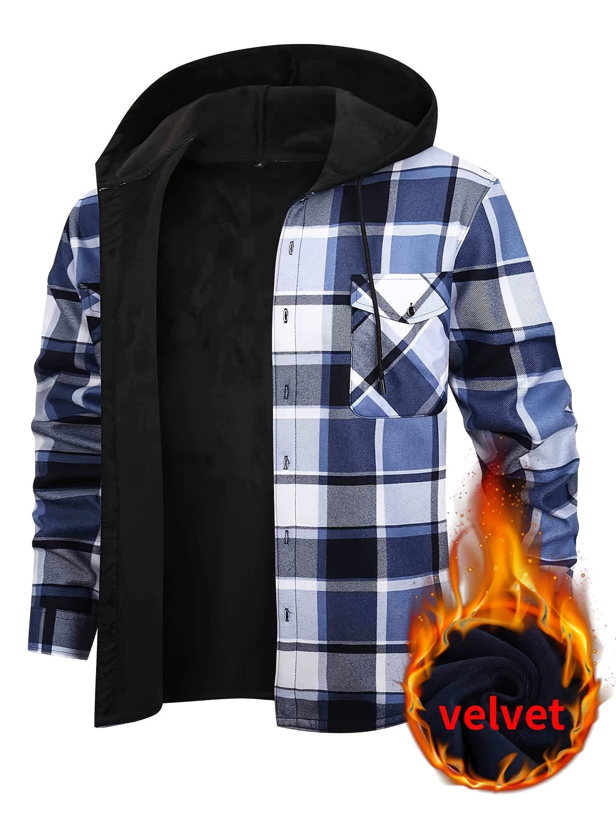 Adam | Men's Stylish Plaid Hooded Jacket