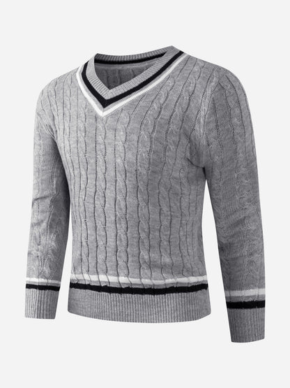 Toby | Men's Preppy V-Neck Jumper for Winter