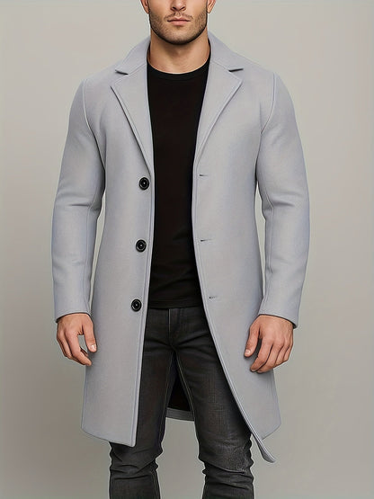 Isaac | Men's Mid-Length Classic Tweed Overcoat for Winter