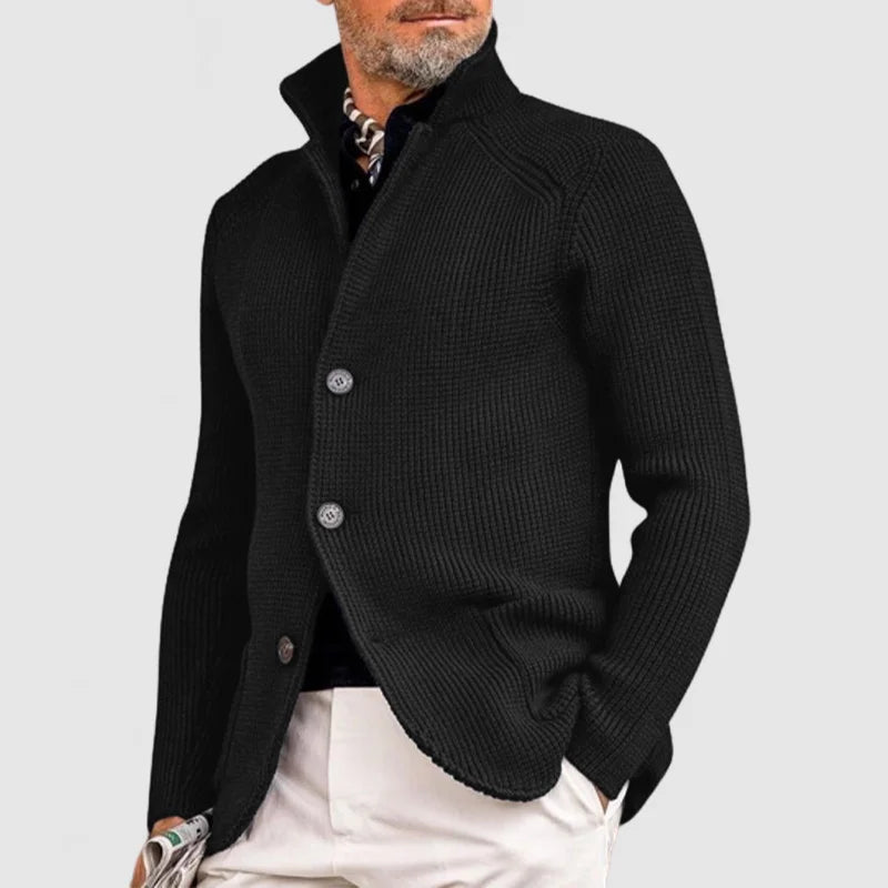 Elliot | Men's Stand-Collar Knit Cardigan for Winter