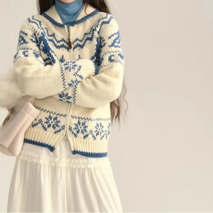 Sadie | Women's Cosy Fair Isle Hooded Jumper for Winter