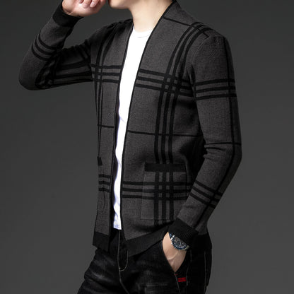 Ross | Men's Stylish Checkered Knit Cardigan for Winter
