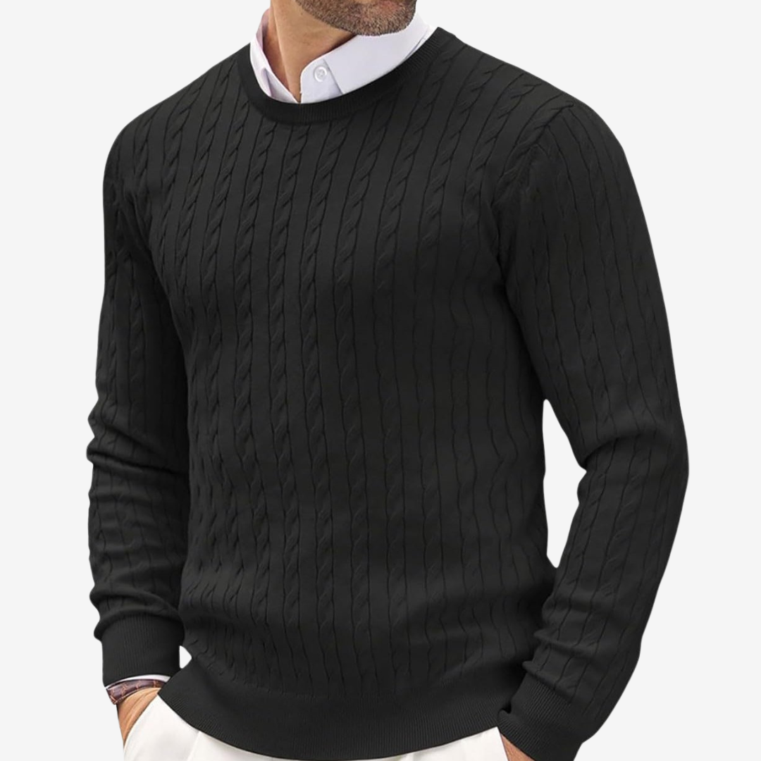 Robin | Men's Classic Cable-Knit Crew Neck Sweater