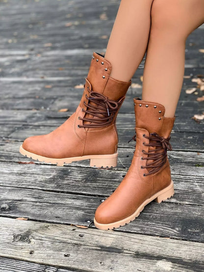 Susan | Women's Elegant Round-Toe Block Heel Boots