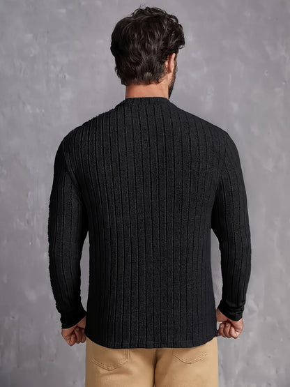 Hugo | Men's Classic Striped Rib-Knit Jumper for Winter