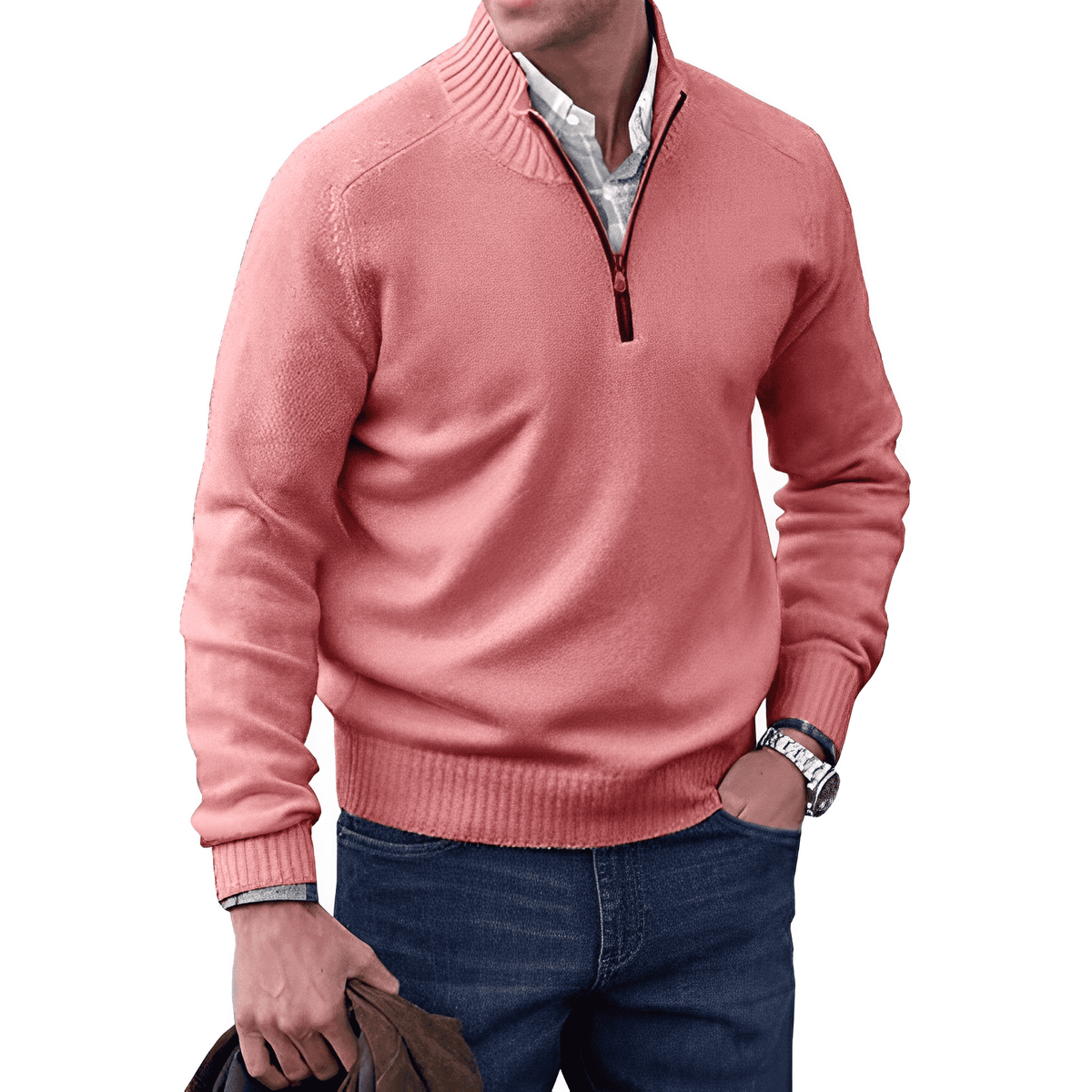 Oliver | Men's Zippered Knit Pullover Jumper for Winter