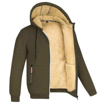 Randy | Men's Cosy Fleece-Lined Hooded Zip-Up Jacket for Winter
