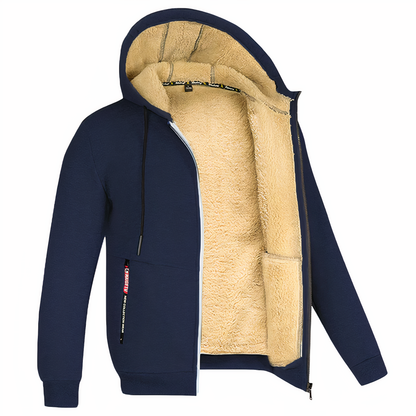 Randy | Men's Cosy Fleece-Lined Hooded Zip-Up Jacket for Winter