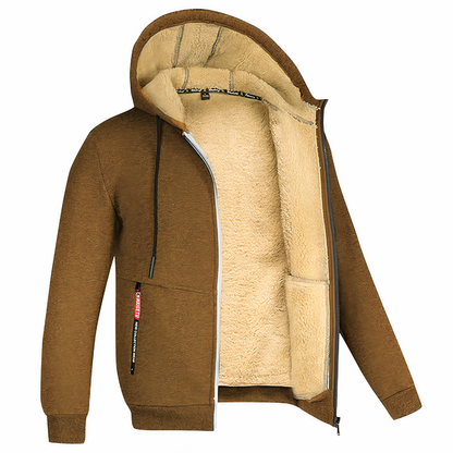 Randy | Men's Cosy Fleece-Lined Hooded Zip-Up Jacket for Winter