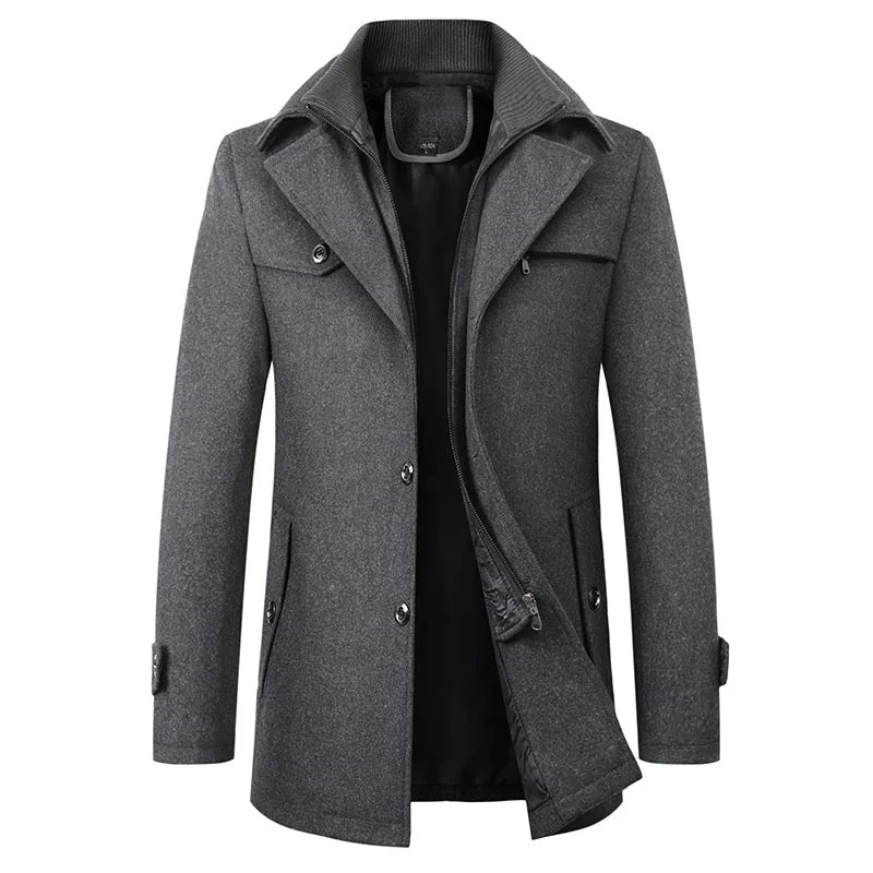 Carson | Men's Classic Mid-Length Pea Coat for Winter