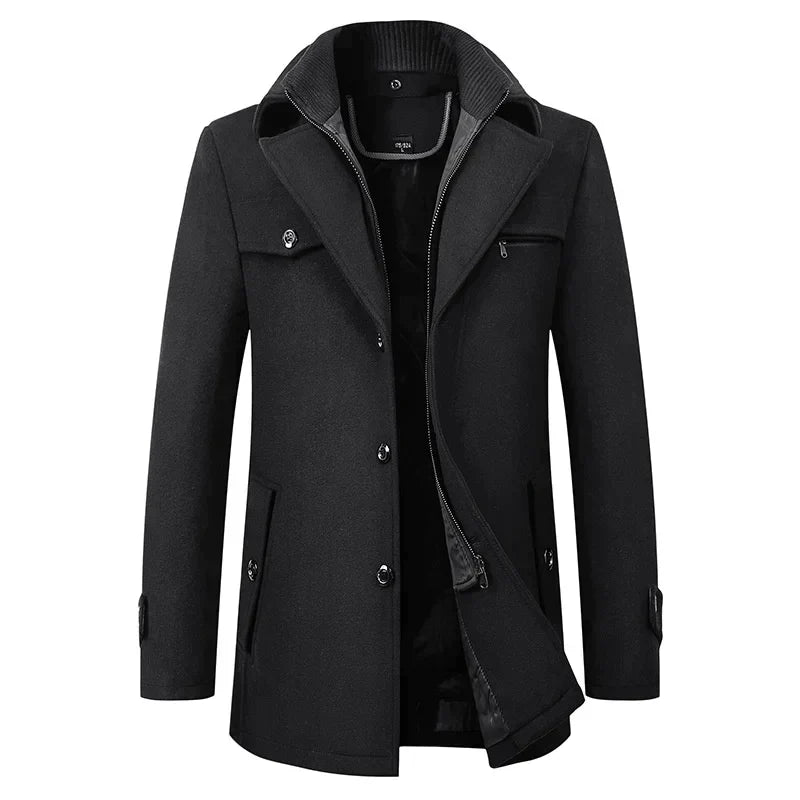 Carson | Men's Classic Mid-Length Pea Coat for Winter